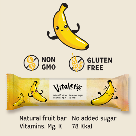 Батончик фруктово-злаковый VitaLeto "Банановый", 30 шт. х 30 г